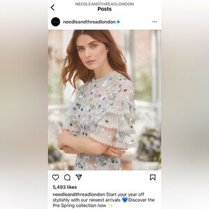 Needle & Thread Floral Embroidered Dress